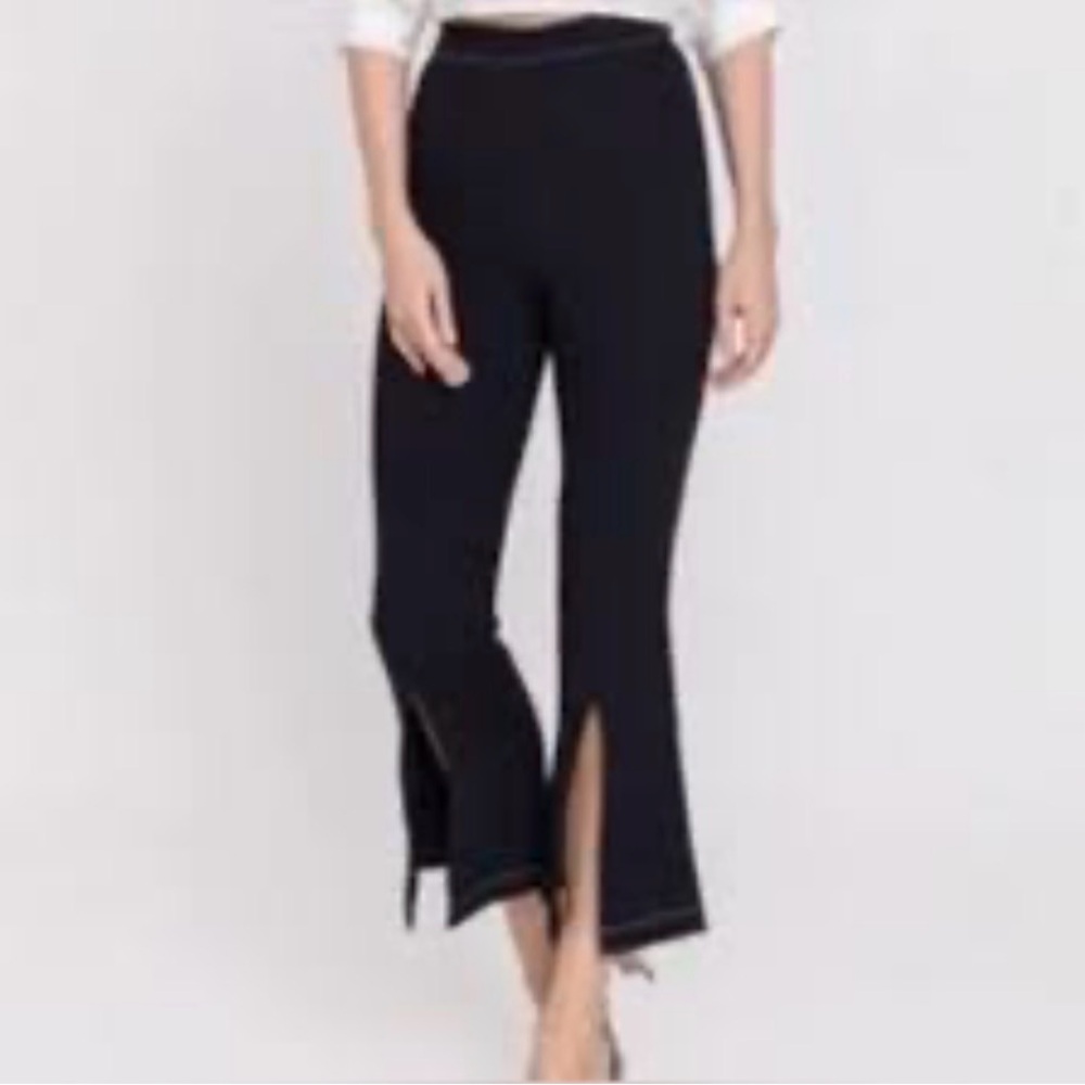 Endless Rose Black Contrast Stitch Pants‎ slit hem size small